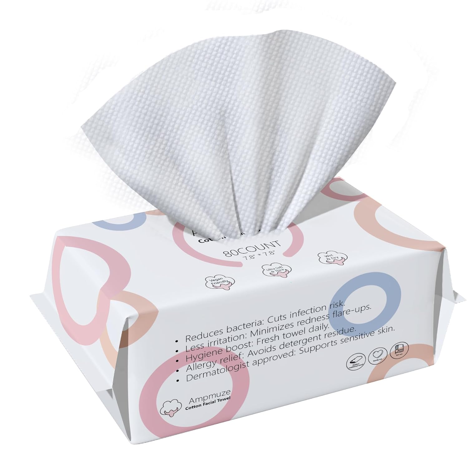 Baby Products For Sensitive Skin - 80-Pack Biodegradable Face Towels, Ultra Soft