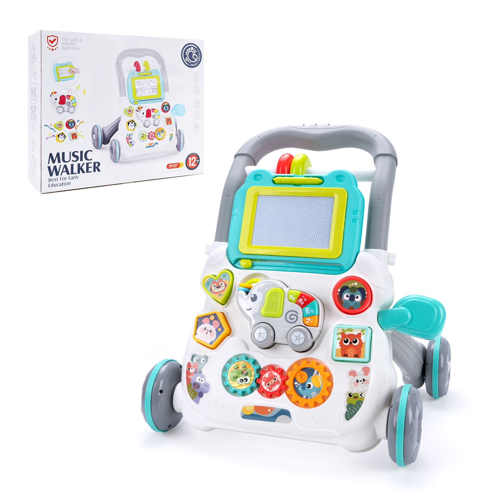 Cartoon Baby Push Walker Toy w - Baby Walker Activity 评论和价格