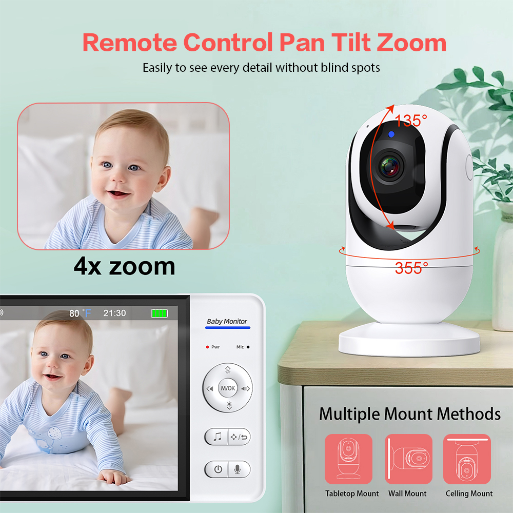 Video Baby Monitor 7'' 1080P H - Baby Monitor Sensor 评论和价格