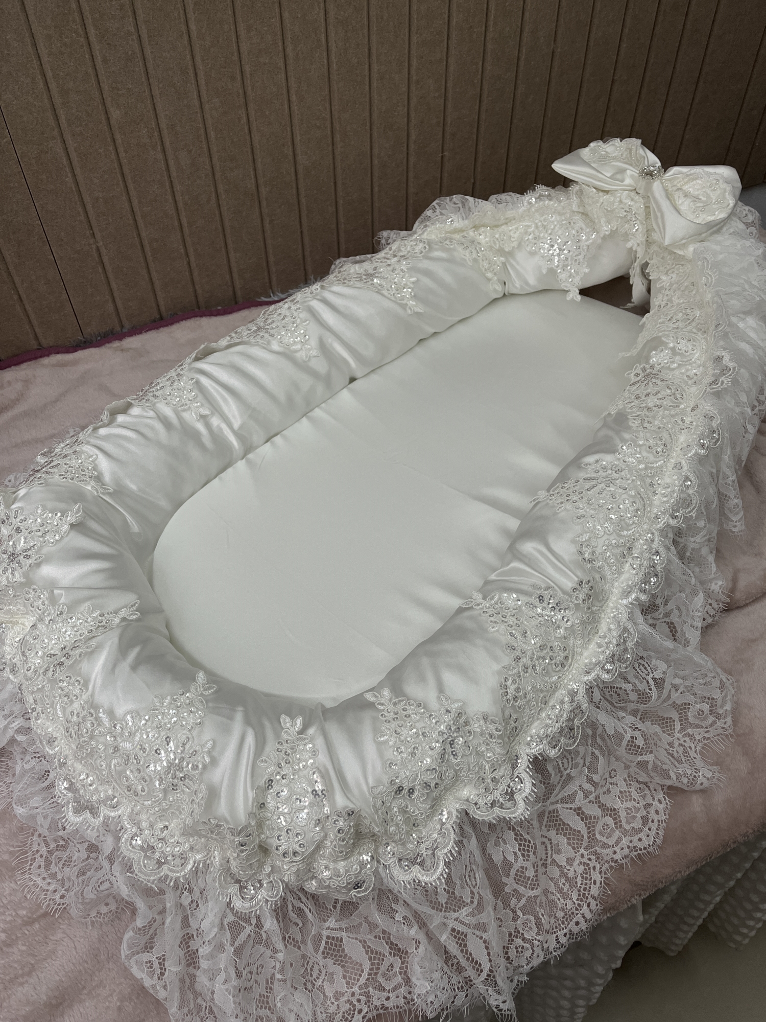 Baby Luxury Lace Crib Bedding  - Baby Products Gift 评论和价格