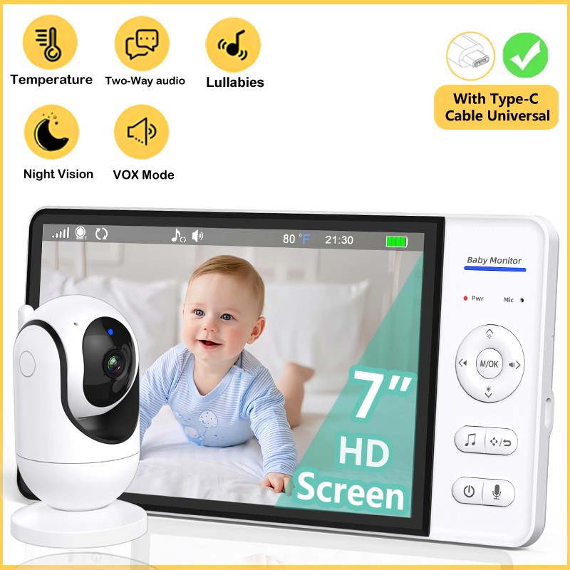No WiFi 7 Inch Baby Monitor 2- - Baby Monitor Sensor 评论和价格