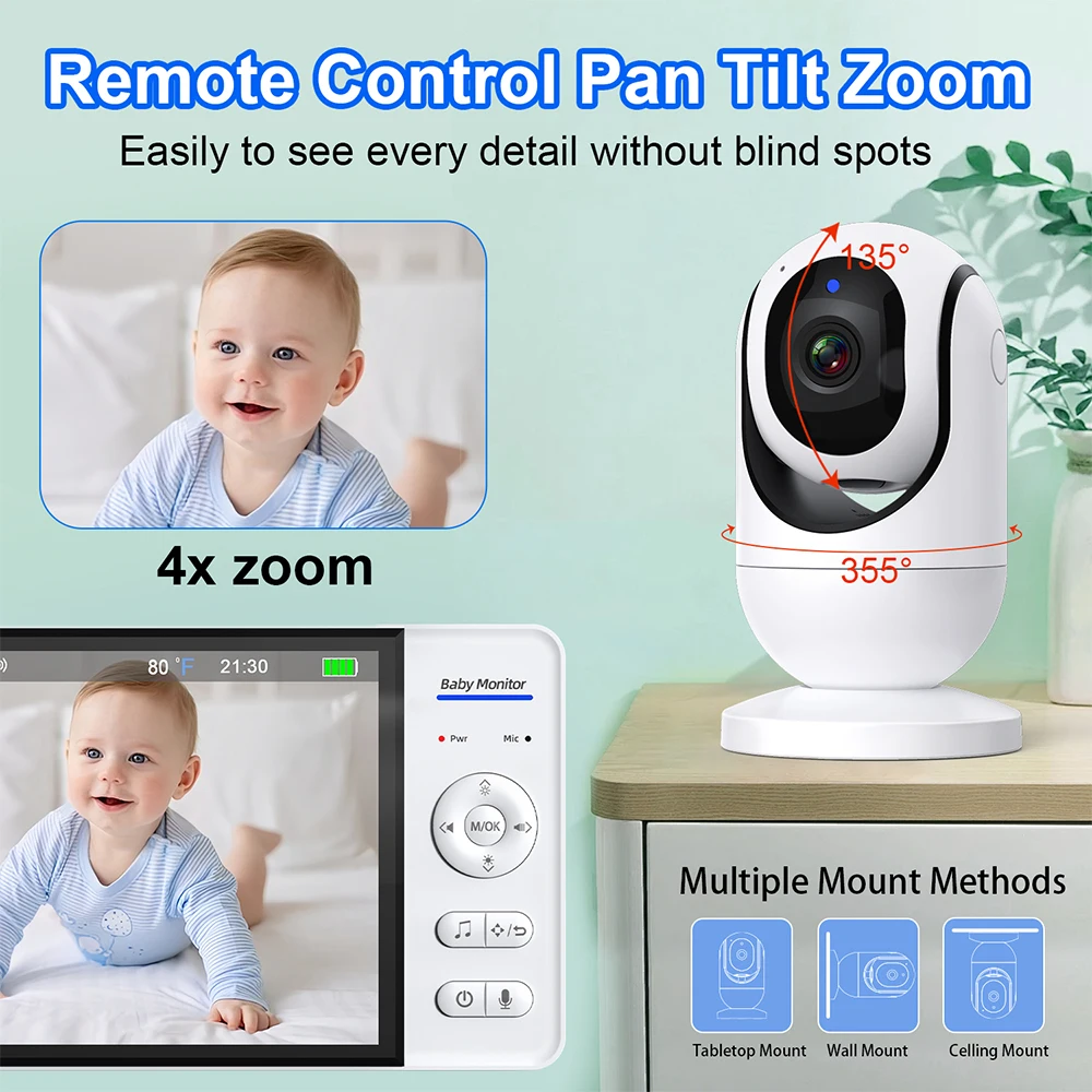 No WiFi 7 Inch Baby Monitor 2- - Baby Monitor Sensor 评论和价格