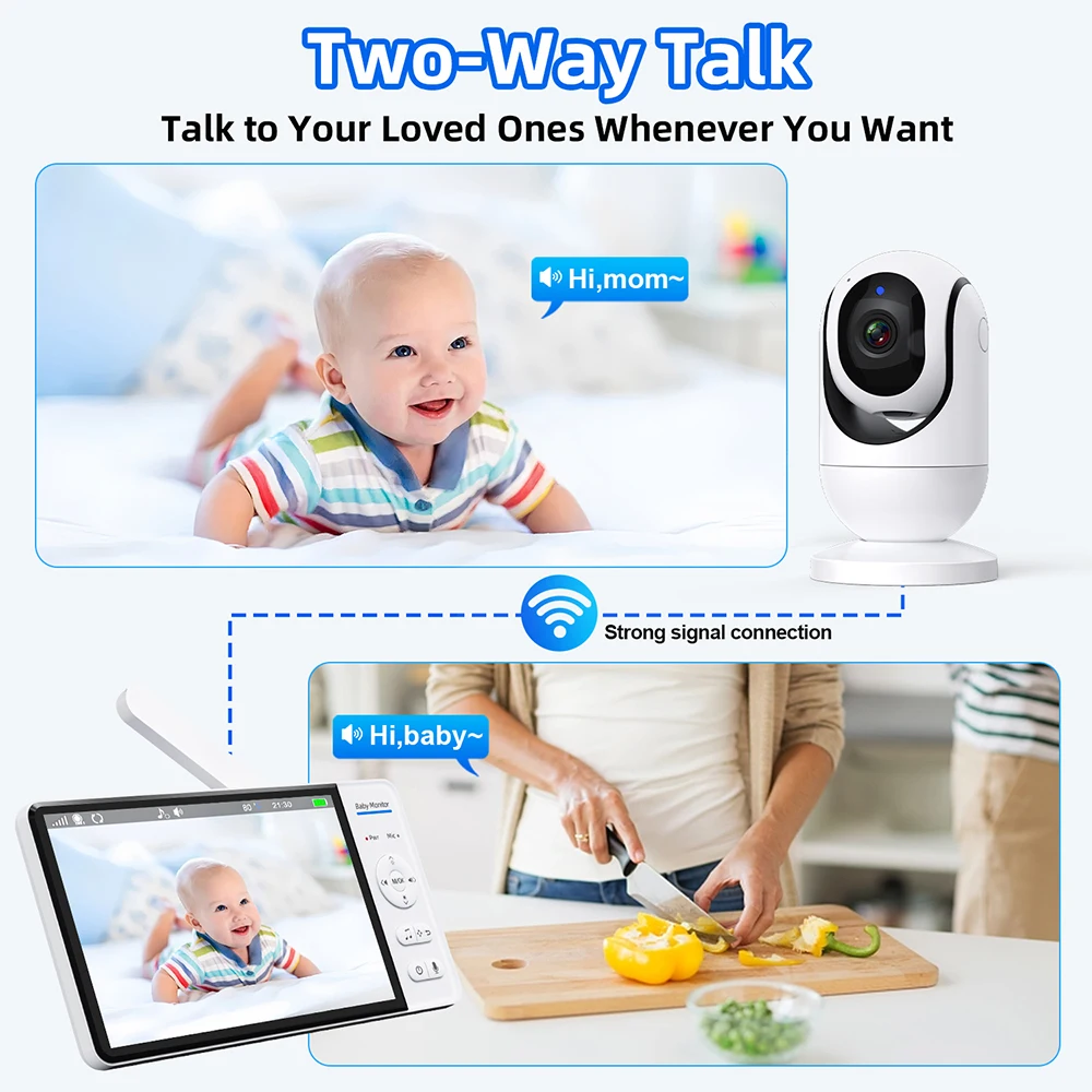 No WiFi 7 Inch Baby Monitor 2- - Baby Monitor Sensor 评论和价格