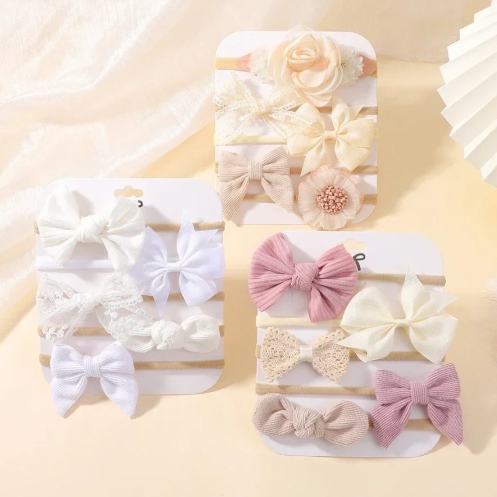 5Pcs Baby Flower Lace Bow Head - Baby Products Set 评论和价格