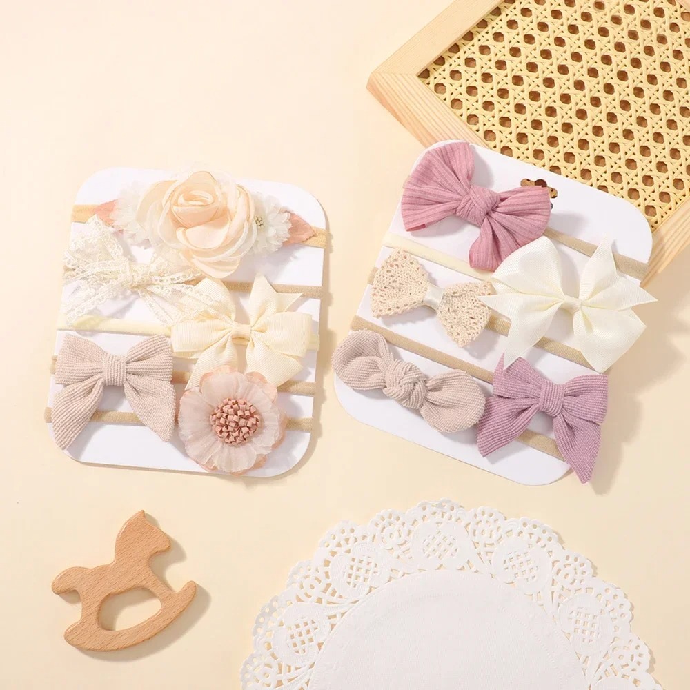 5Pcs Baby Flower Lace Bow Head - Baby Products Set 评论和价格