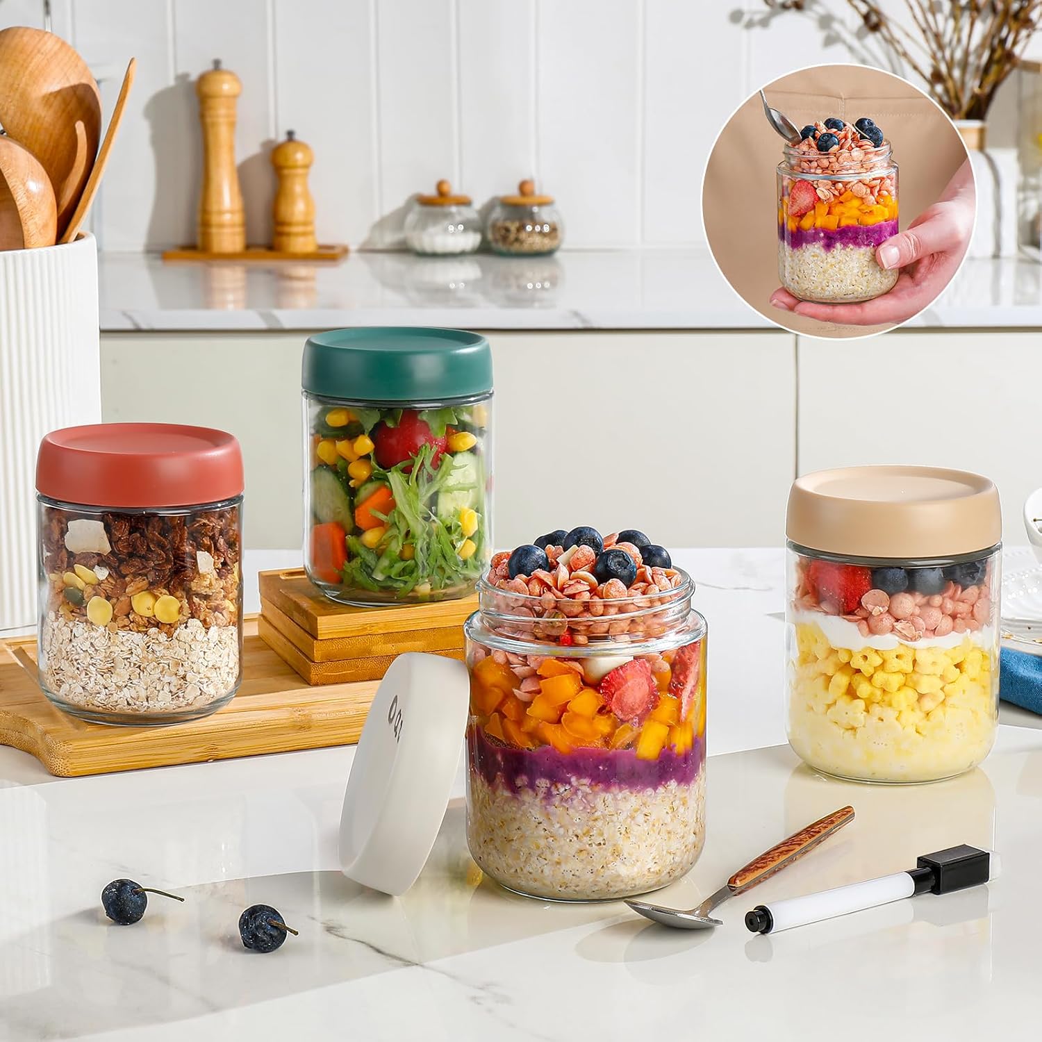 Glass Overnight Oats Container - Baby Products Set 评论和价格