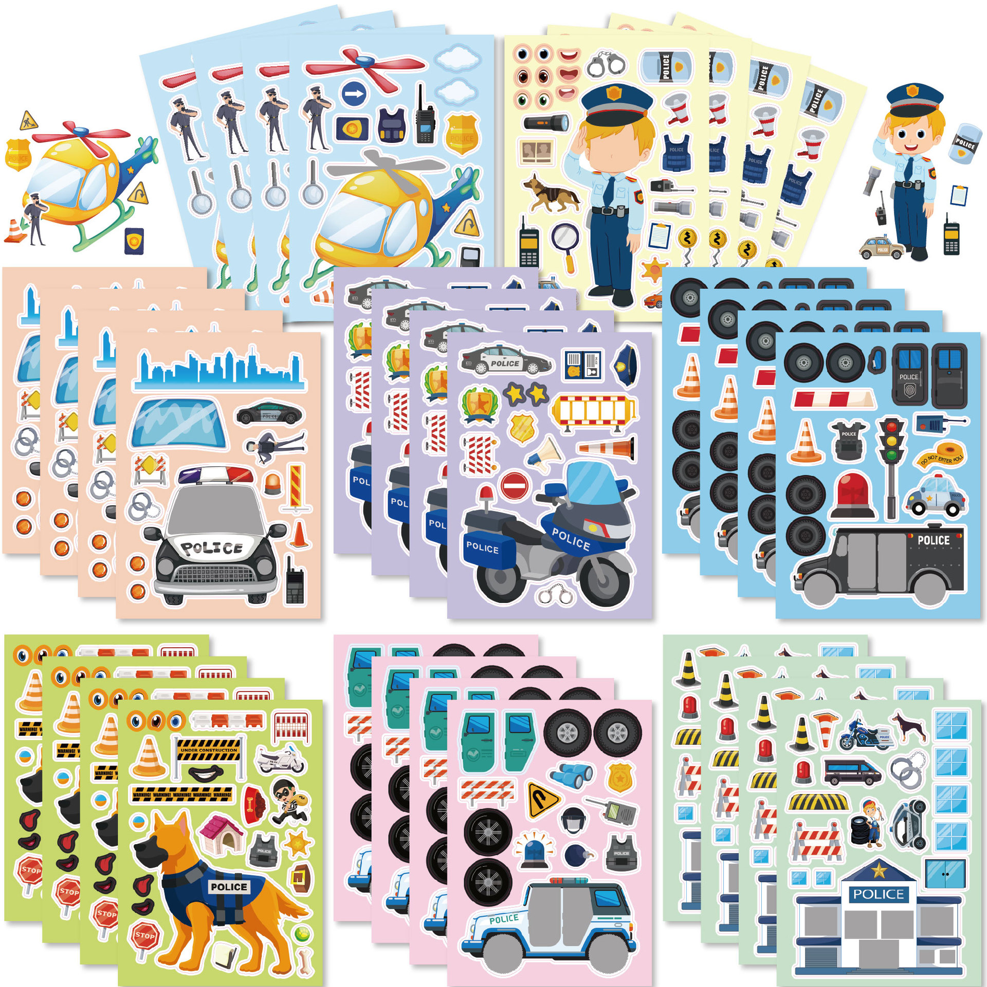 16Sheets Cartoon Vocation Poli - Baby Products Gift 评论和价格