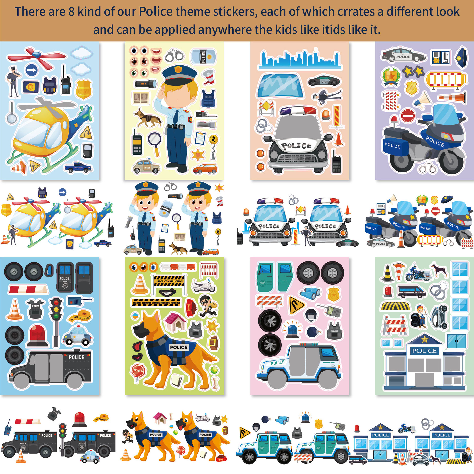 16Sheets Cartoon Vocation Poli - Baby Products Gift 评论和价格