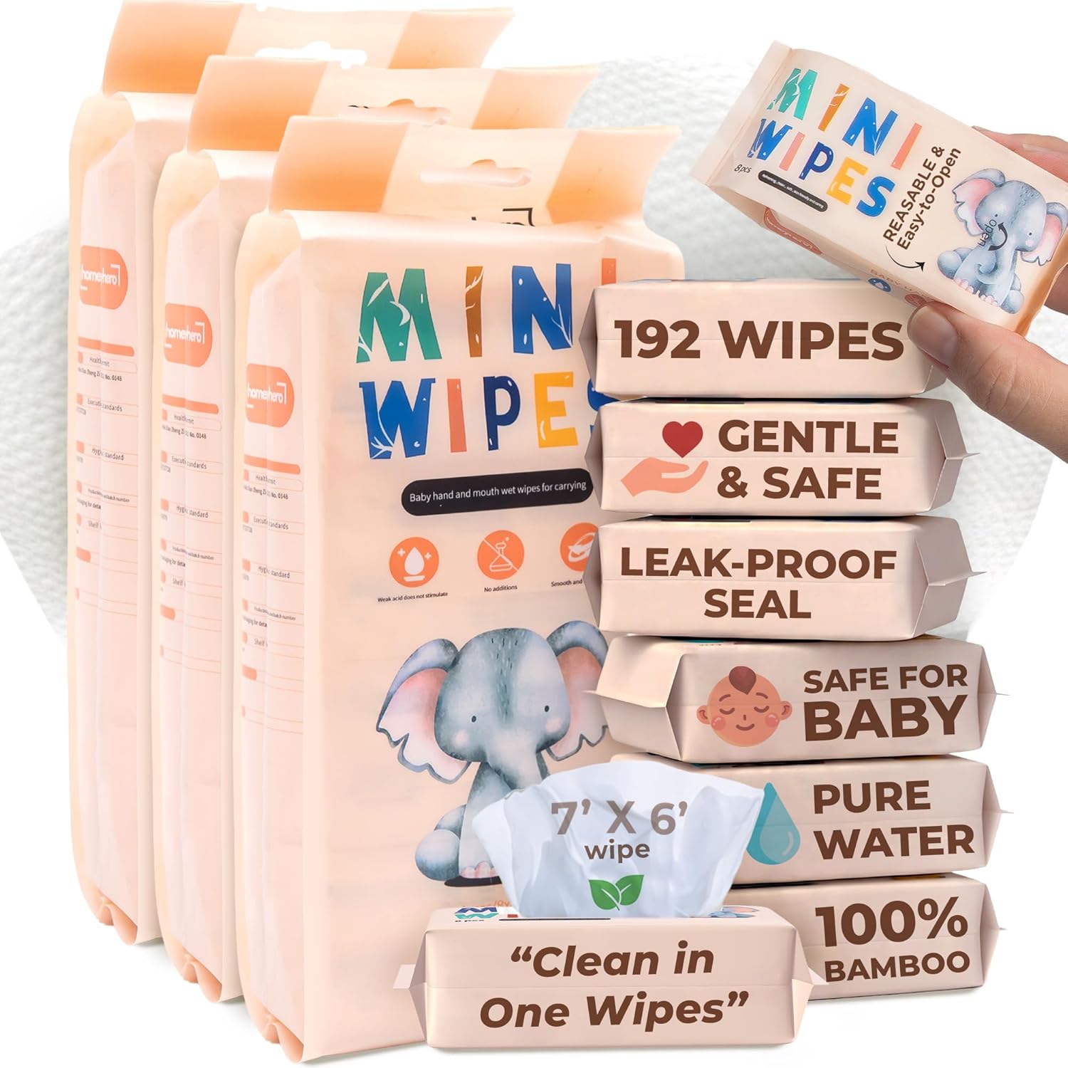 24 Pack Travel Baby Wipes, 192 - Baby Products Set 评论和价格