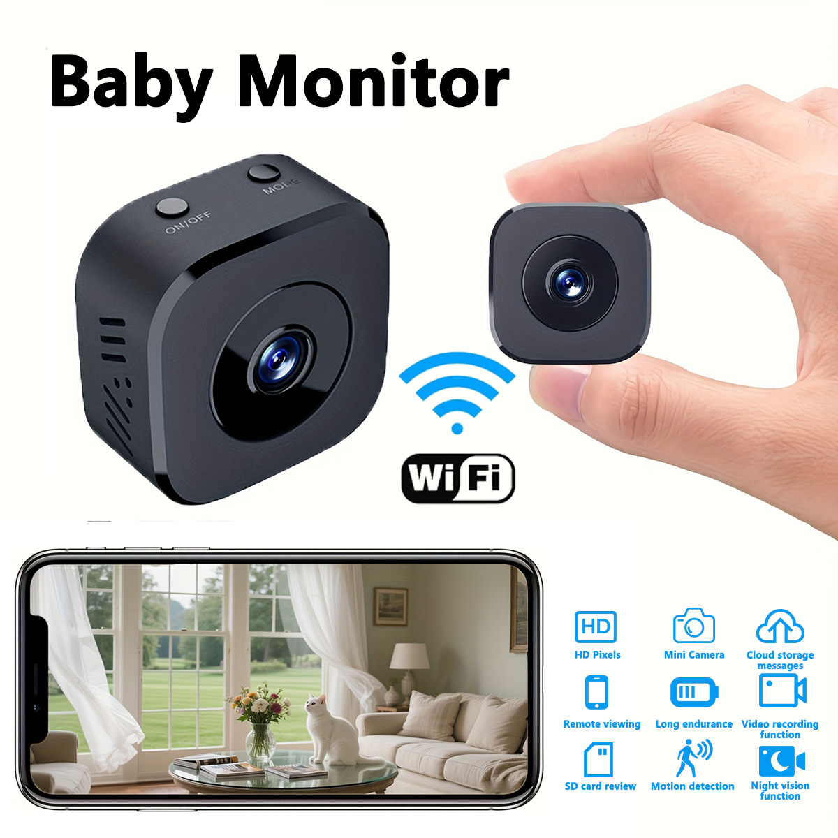 1080P HD Mini WiFi Camera Indo - Baby Monitor Sensor 评论和价格