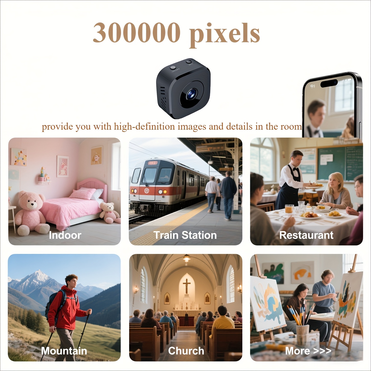 1080P HD Mini WiFi Camera Indo - Baby Monitor Sensor 评论和价格