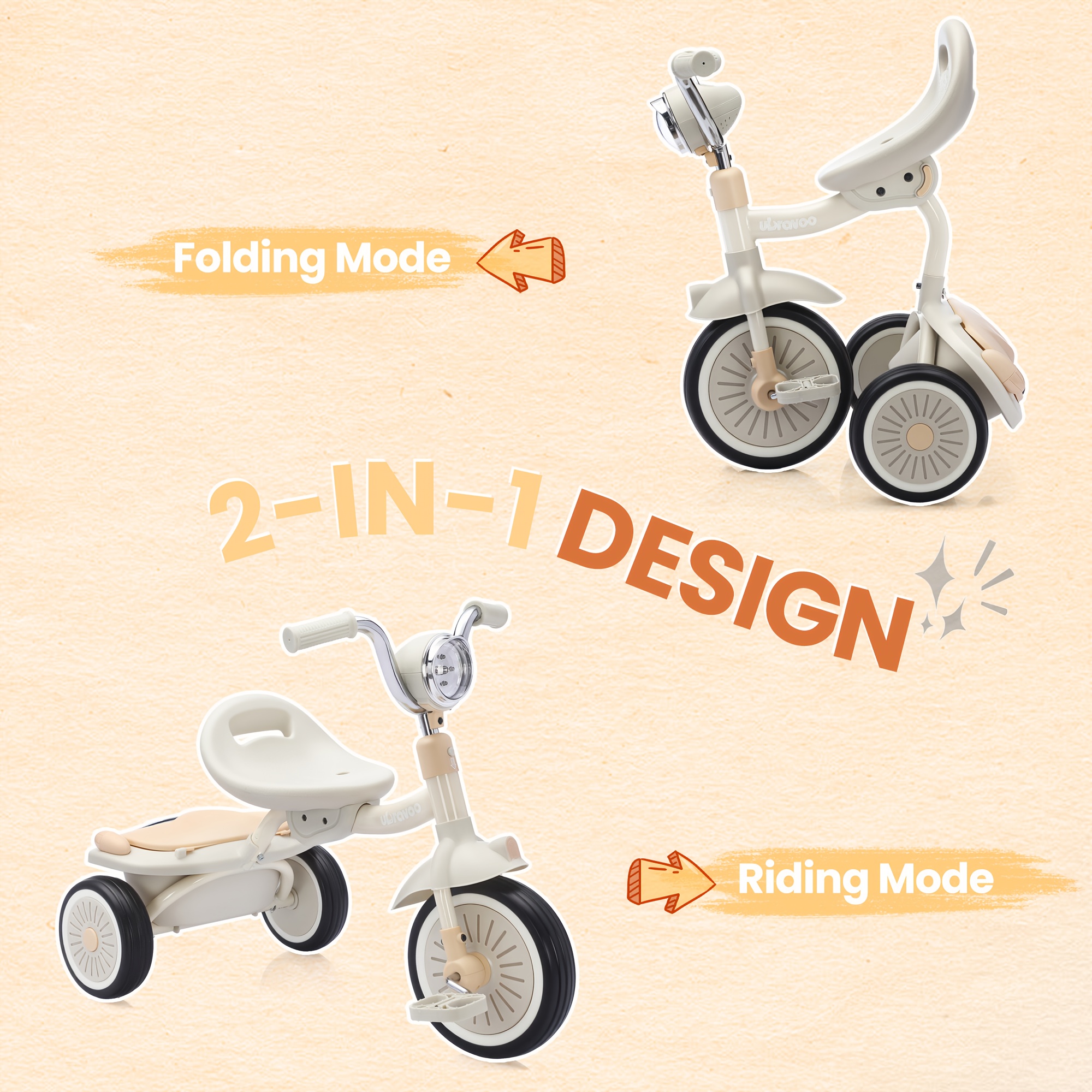 4-in-1 Kids Tricycle – 3-Wheel - Baby Products 1 Year 评论和价格