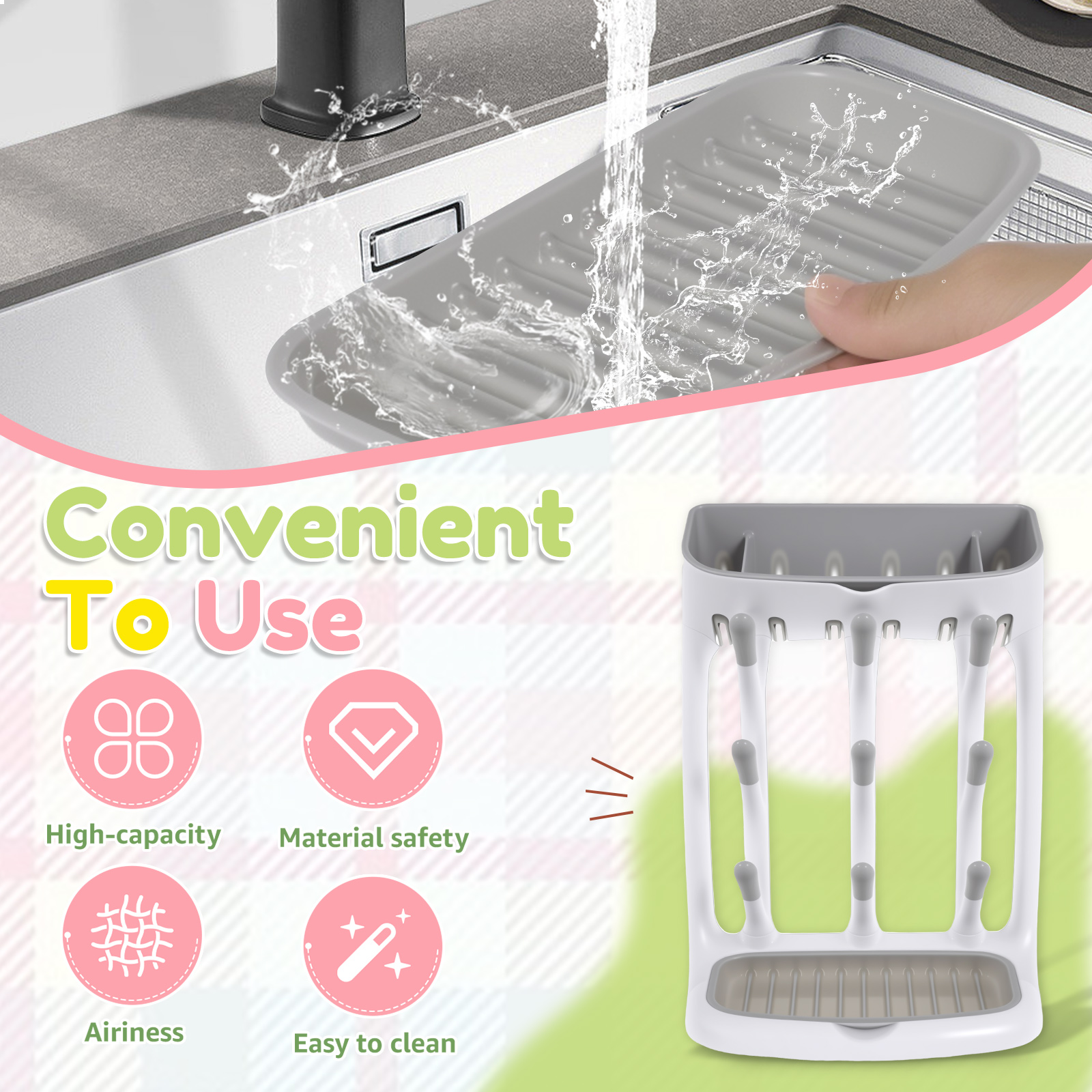 Baby Bottle Drying Rack Plasti - Baby Products Sale 评论和价格
